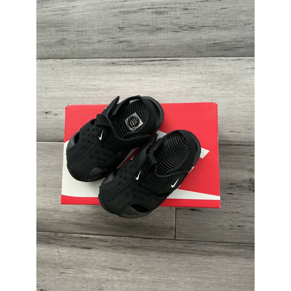 Nike Sunray Protect 2 TD Toddler Sandals Black White 943827-001 Size 4C - Picture 1 of 4